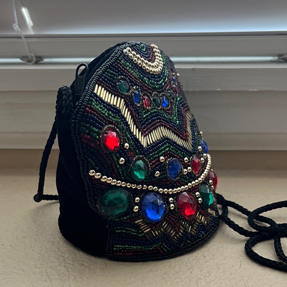 Embellished Multicolor Beaded Women's Evening Bag - Picture 5 of 5